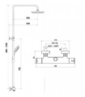 Ravak sprchový sloup TE 091.00/150 s termostatickou baterií X070058